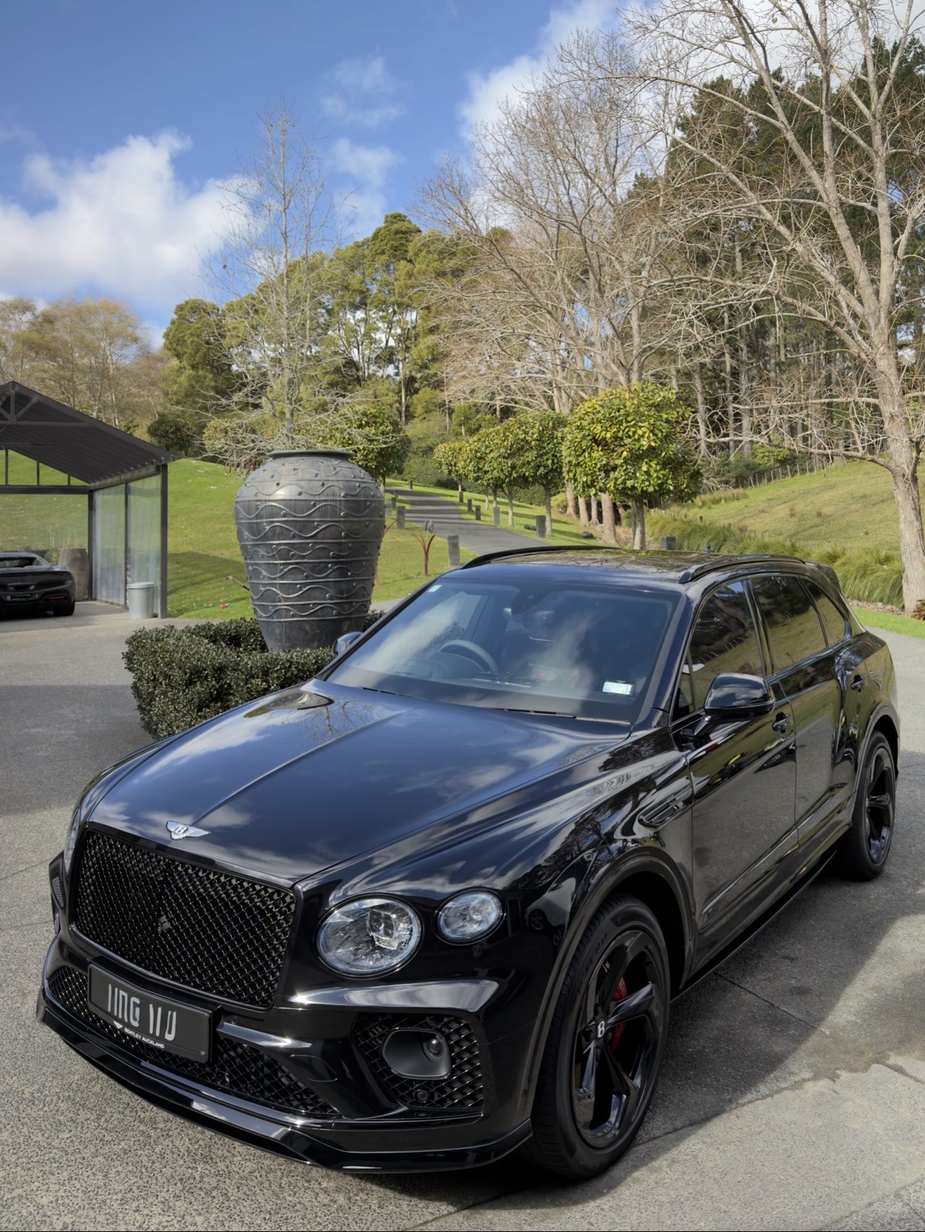 Black Bentley Bentayga after a detail.