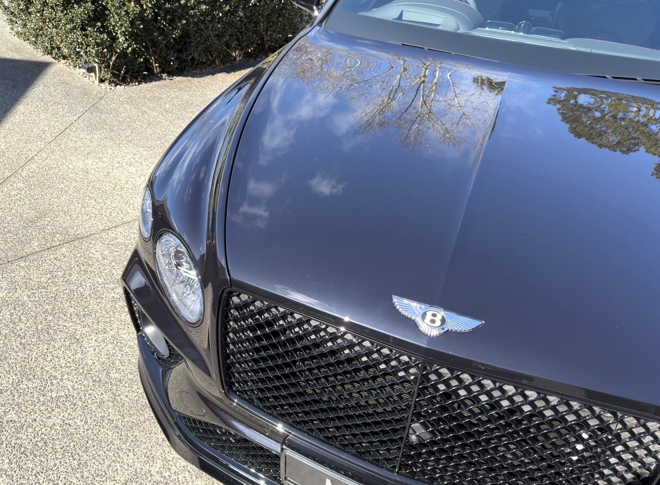 Dark Bentley bonnet and grille.